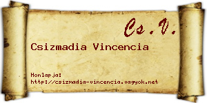 Csizmadia Vincencia névjegykártya